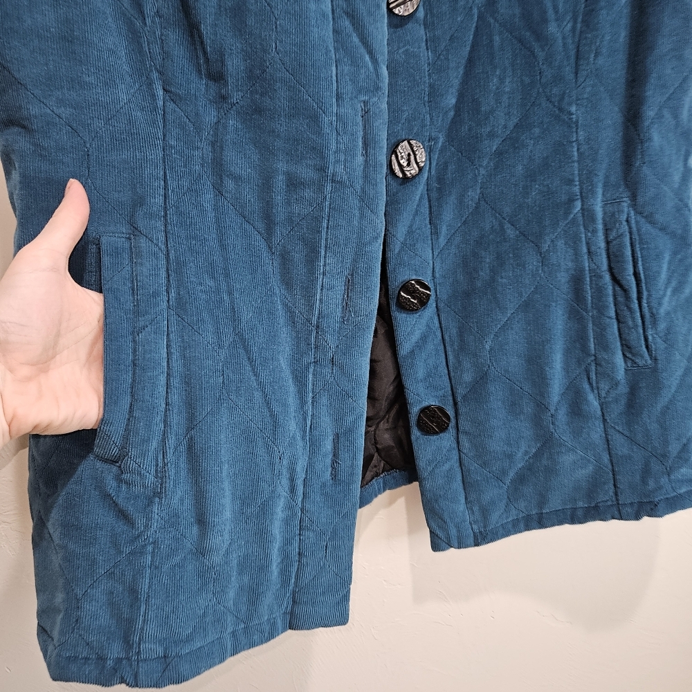 Habitat Vest Teal Quilted Corduroy Sleeveless Jacket Womens Size XL Extra Large - Picture 8 of 14
